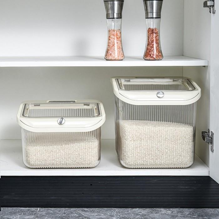 Dispenser Beras Kristal Tempat Beras Kacang Rice Box Dry Food Container Tempat Wadah Penyimpanan Bar