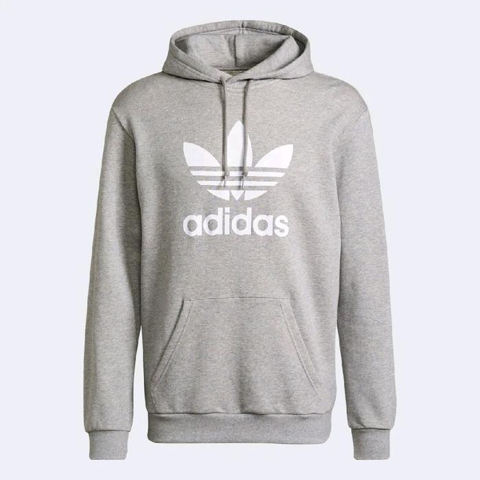 ADIDAS CLASSIC TREFOIL HOODIE GREY WHITE H06669 ORIGINAL RESMI BNWT