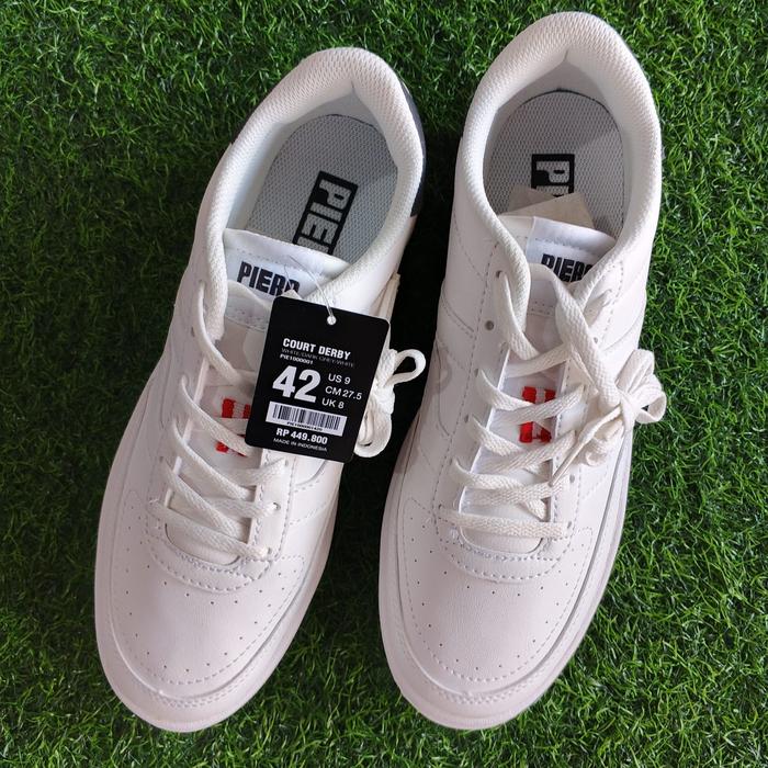 SEPATU FASHION PIERO COURTY DERBY WHTE/DARK GREY/WHITE - PIE1000001 Casual Sneakers