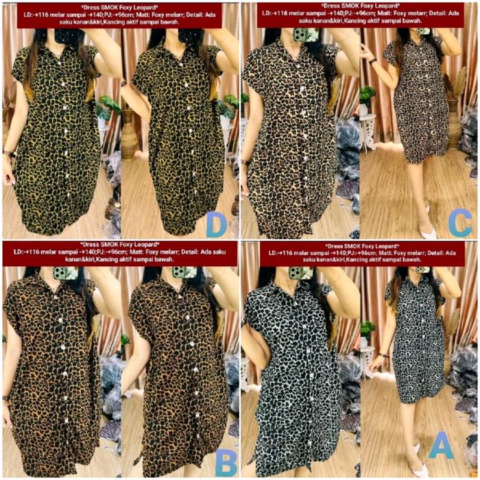 Dress Smoke Voxy Leopard Wanita
