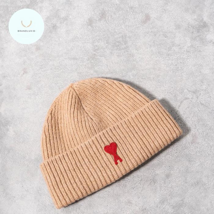 Ami Paris Red ami de coeur beanie Camel Marine White Heather Grey Black