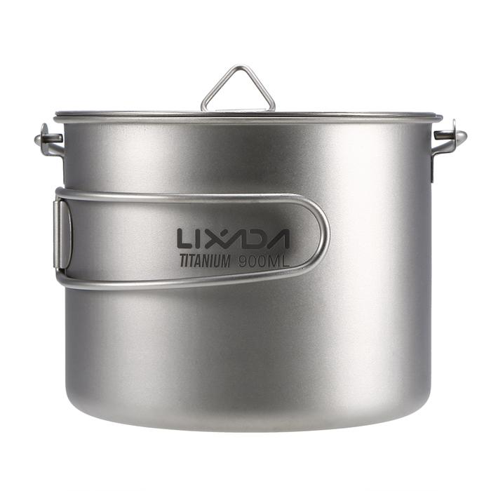 Lixada 900ml Titanium Cup Mug 캠핑용품 Portable Hanging Pot Outdoor