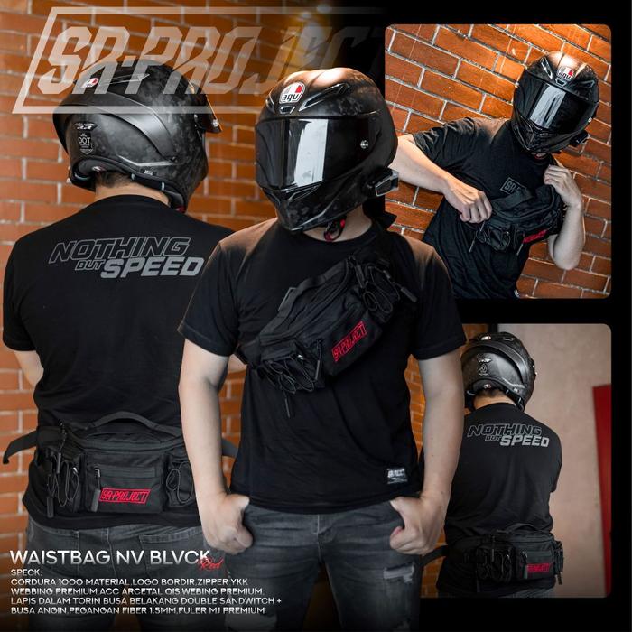 ORIGINAL Waistbag SR Project Black Red Grey Tas Pinggang Selempang Riding Anti Waterproof READY STOC