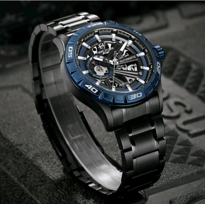 BUY 1 GET 1 !!! Original Evans Jayden Jam Tangan Pria 9565 Rantai Automatic