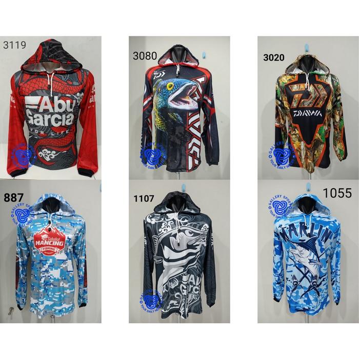 kaos jersey mancing mania-baju kaos mancing bertopi baru FULL PRINTING