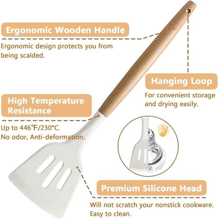 Bahan Silikon Kuat Alat Masak Tumis Goreng 3pcs Alat Masak Silicone Cooking Utensil Spatula Silicon 