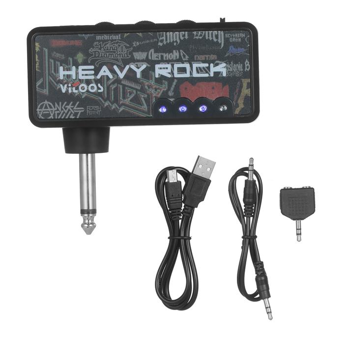 VITOOS Electric Guitar Plug Mini Headphone Amp Amplifier Heavy Rock