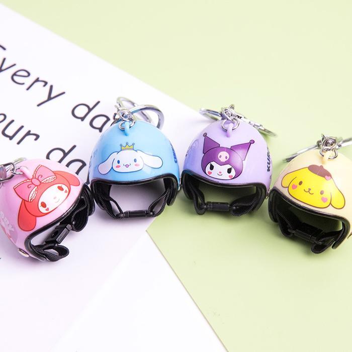 1 Pcs Couple Kartun Lucu Helm Motor Liontin Gantungan Kunci Siswa Helm