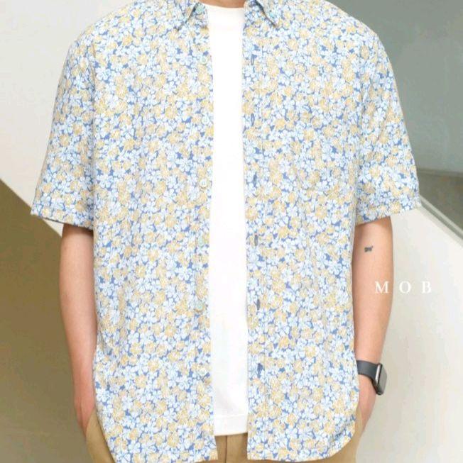 Kemeja Tori Richard Blue Flower Original