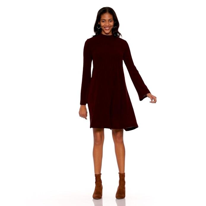 OLD NAVY Mock-Neck Rib-Knit Swing Dress - 4176