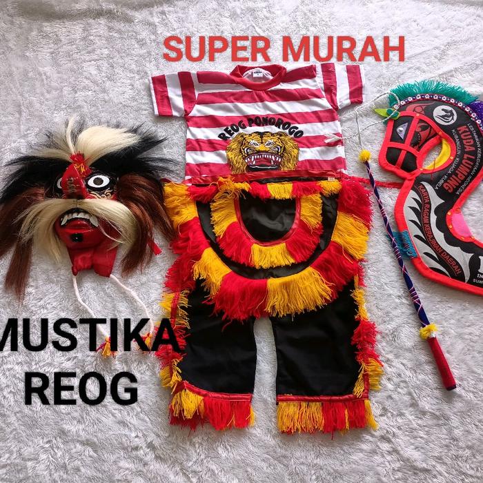 PAKET KOMPLIT FULSET BAJU REOG DAN GANONG, PAKET KOMPLIT BAJU REOG DAN GANONG, BAJU REOG ANAK, TOPEN