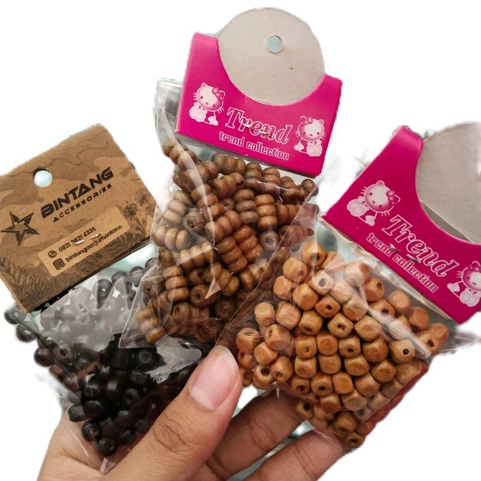 manik manik gelang kalung kayu