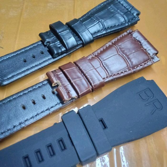 strap jam tangan ( breatling 28mm) warna coklat tua/ hitam , silahkan di order
