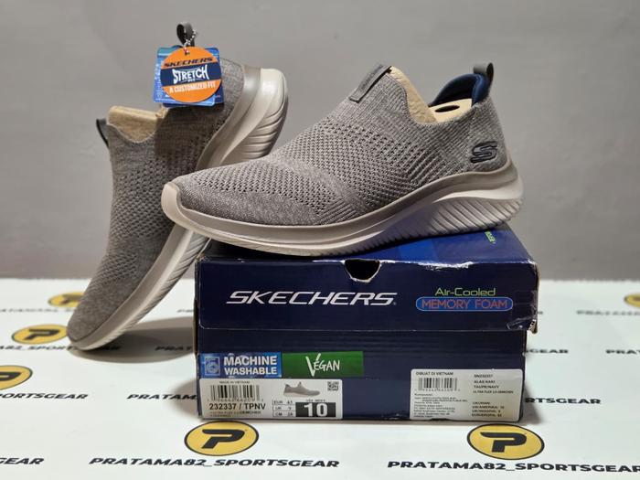 SIZE 43 ( 28 CM ) ORIGINAL ASLI SKECHERS ULTRA FLEX 3.0 DEMCHECK KNIT CASUAL WALKING SLIP-ON SEPATU 