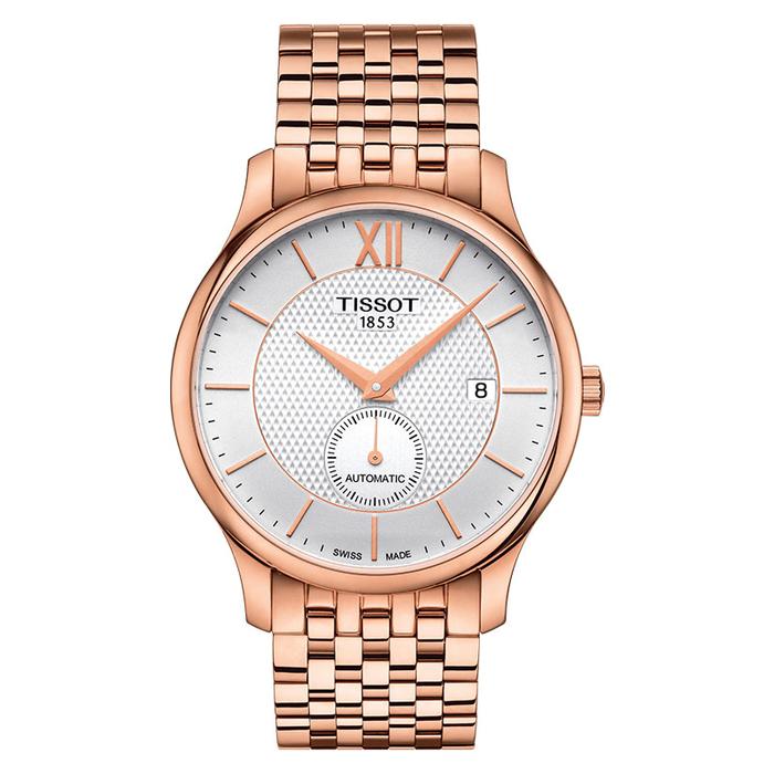 Jam Tangan Pria Tissot T-Classic T063.428.33.038.00 Tradition Automatic Small Second Rose Gold Stain