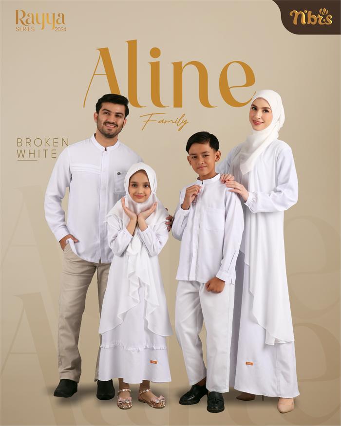 SARIMBIT ALINE BROKEN WHITE RAYYA SERIES BY NIBRAS FASHION BAHAN JAQUARD RAYON BABY DOLL BAJU BUSANA