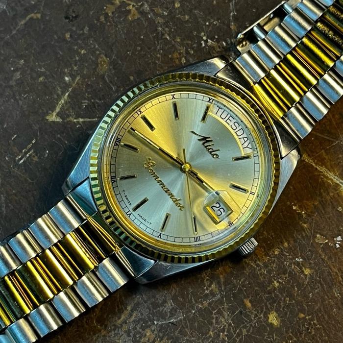( TERJUAL! )MIDO COMMANDER PRESIDENT 8299 TWO TONE FULL ORIGINAL no seiko tissot orient omega