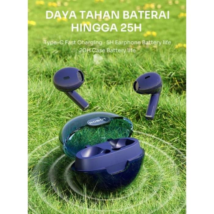 T20 handset handfree headset bluetooth airdot Robot TWS Wireless Earphone Airbuds T20 Original - Gar