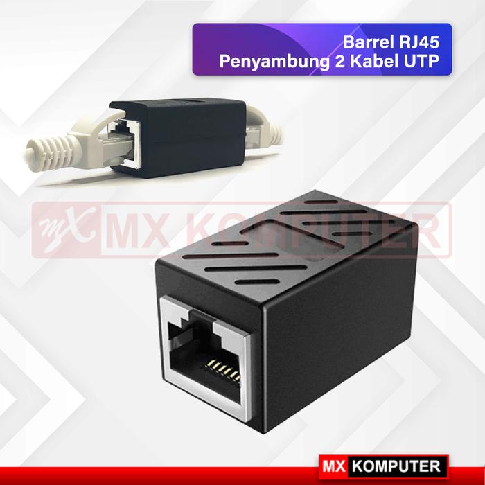 Konektor Barrel rj45 coupler Sambungan RJ45 Barel RJ45 LAN Extension Adaptor Connector