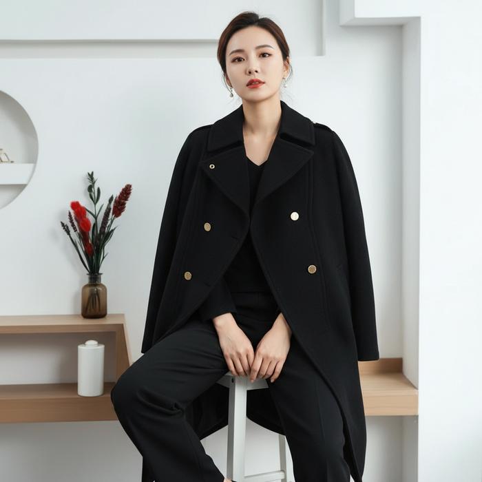Baju Jaket Givenchy Herringbone Wool Long Coat Wanita
