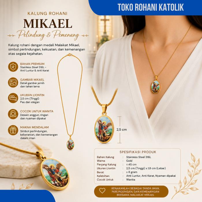 KALUNG LIONTIN ST MIKAEL / KALUNG ROHANI KATOLIK / KALUNG KATOLIK / TOKO ROHANI KATOLIK JOGJA
