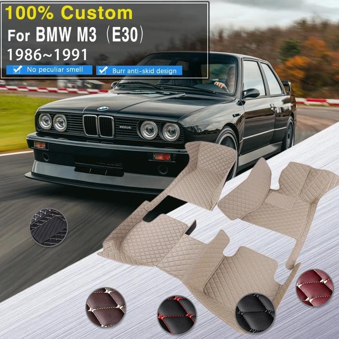 Car Floor Mat For BMW M3 E30 1986~1991 5 Seats Coupe Leather Floor