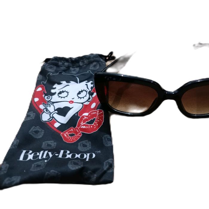 Betty-Boop Kacamata Betty Boop Baru Kacamata Betty Bool Glasses Eyewear dengan Tas Betty Boop Motif 