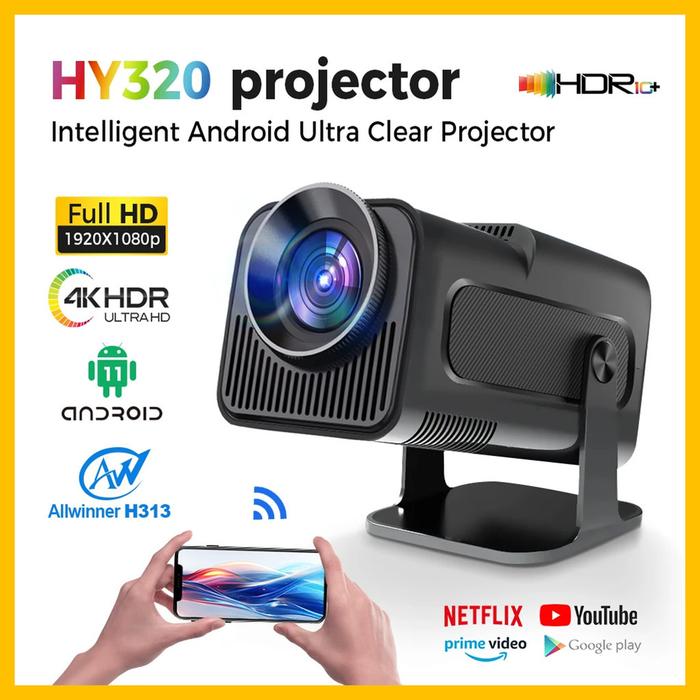 Smart Android Proyektor Cukup Bisa Di Terang HY320 - Mini Portable Android WiFi Projector 390 ANSI L
