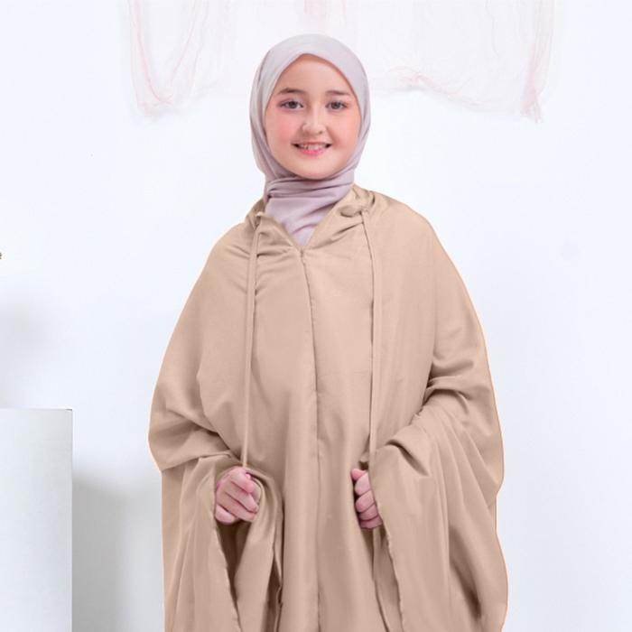 Mukena Anak Traveling 2 in 1 Resleting Dagu Katun Premium Polos SD SMP Remaja 7-15 Tahun Alya Series