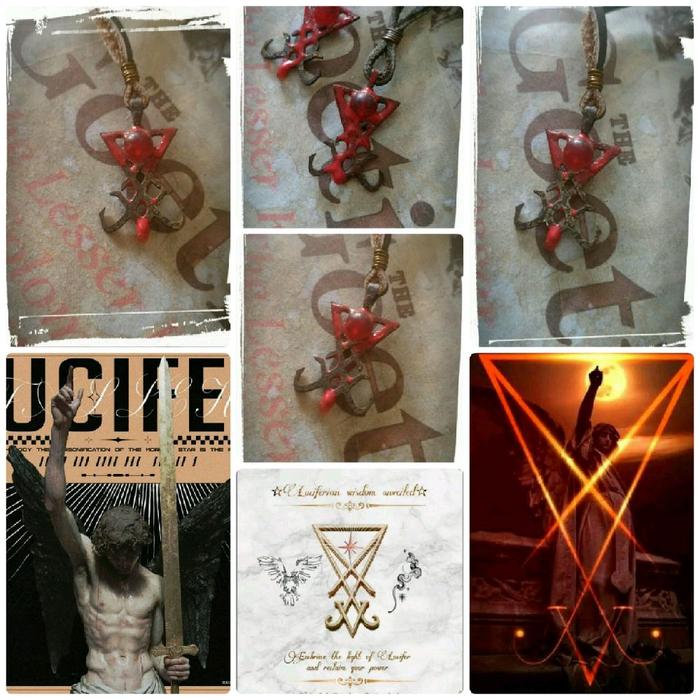 Kalung Titanium Pria Wanita Lucifer Bringer Of Ligt Vintage Gotic Talisman Wafak-Lafadz Morning Sta