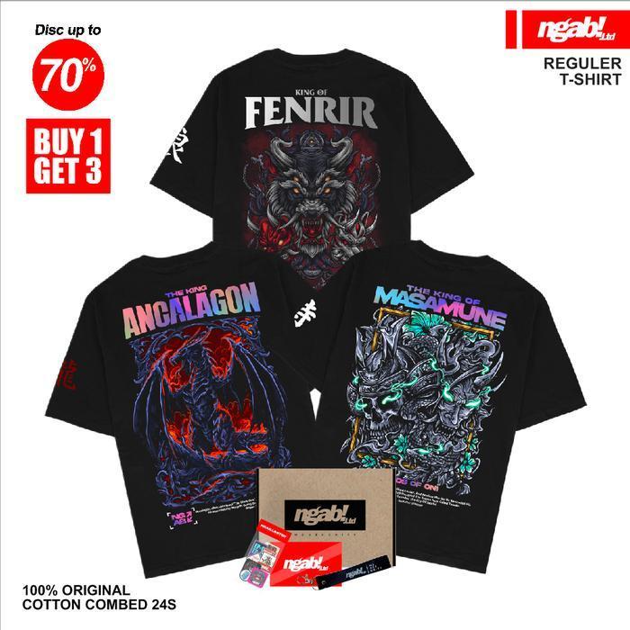 Buy 1 Get 3 Ngab Kaos Distro Spesial Bundling Masamune, Ancalagon, Fenrir