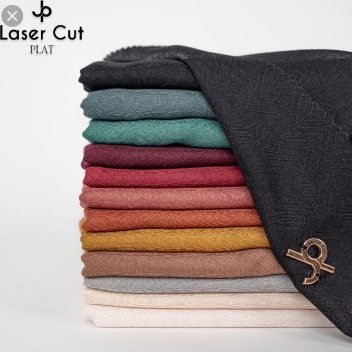 Hijab Journey Polos Berserat Bahan Halus Laser Cut Plat JP Ori
