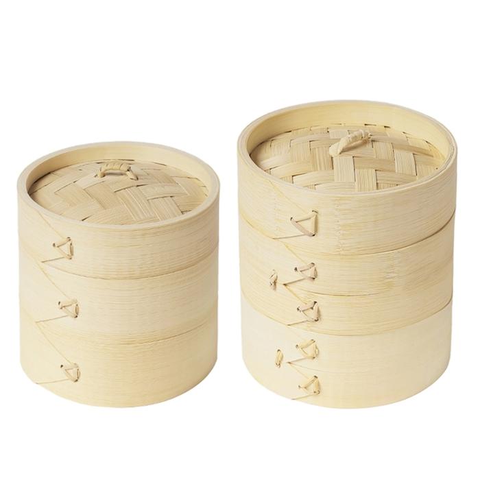 Terlaris, Bamboo Steamer Basket Dumpling Steamer Vegetable Steamer