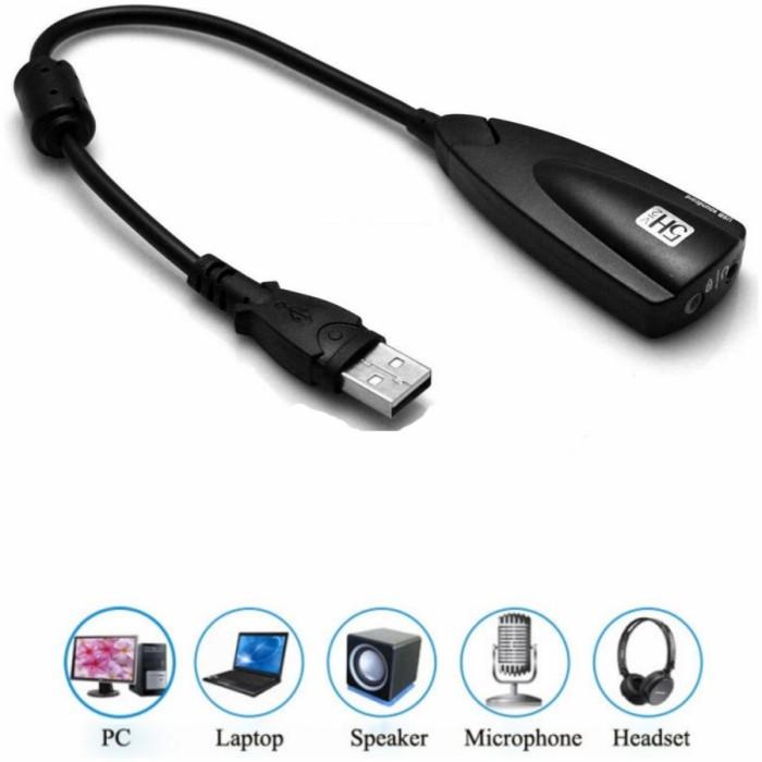 BETULAN MURAH Sound Card USB Kabel Colokan Jack Audio Laptop PC Headset Mic Speaker