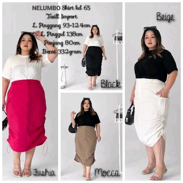 NELUMBO Rok Wanita Panjang Cargo Jumbo Bigsize