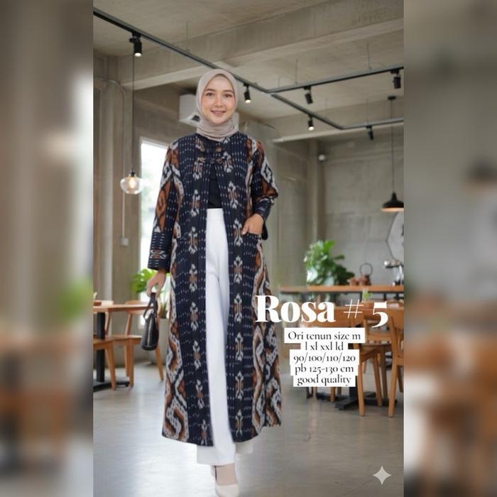 Atasan Wanita Outerwear Cardigan Long Outer tenun Kardigan Wanita Baju kerja Baju Batik atasan tenun