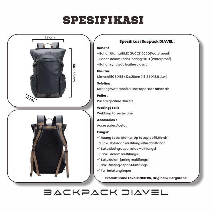 Onixers Diavel Tas Backpack Ransel Pria Waterproof