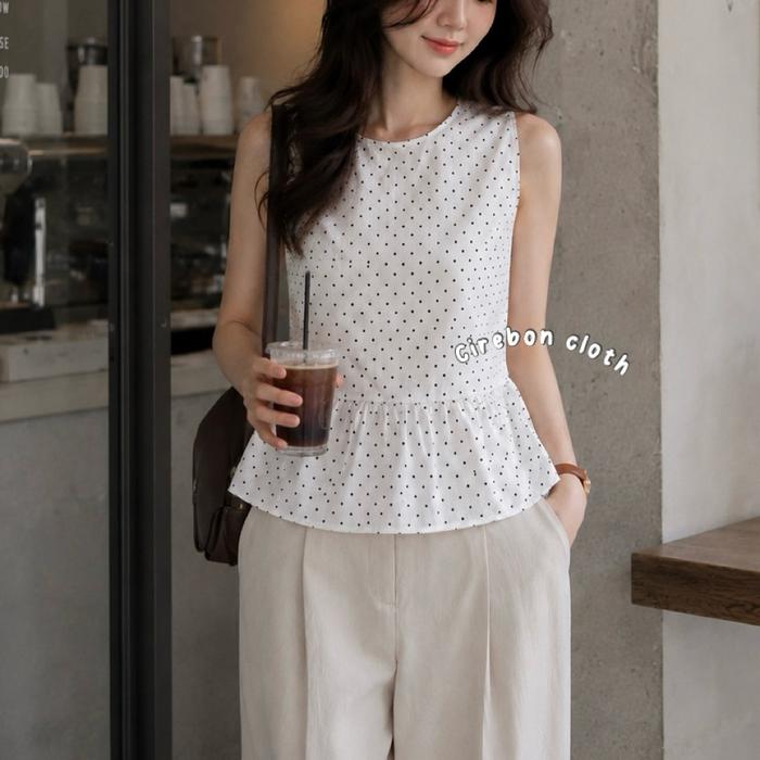 KIYANA - Nayara inner top sleeveless / Inner polkadot / Polkadot top / Polkadot Inner