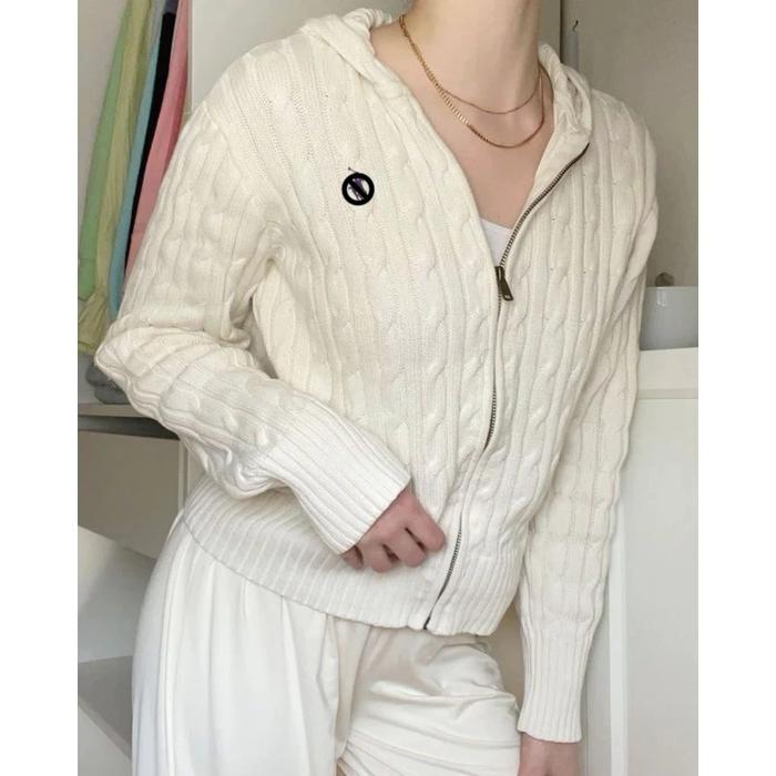 Hoodie Zipper Cable Knit Original - RL