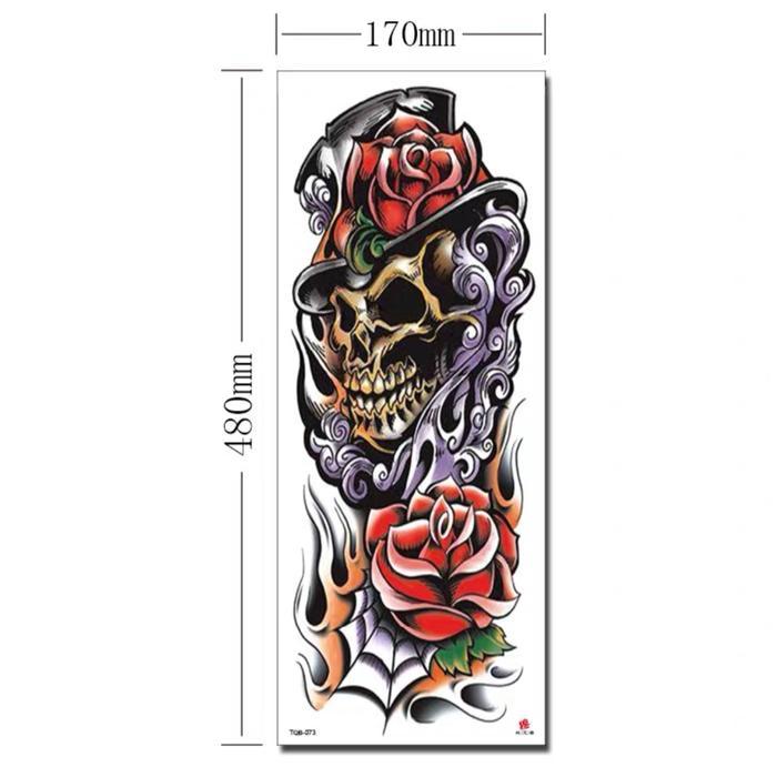 Full Arm tattoo temporer temporary tato Stiker Tato Temporer Kering Bunga tattoo halal Tubuh Hand Hi