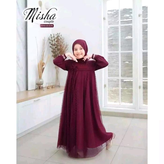 DRESS MISHA TERBAIK 2024/DRESS PEREMPUAN MUSLIMAH Gamis Wanita Lebaran Simple Tutu Ceruty Gaun Panja