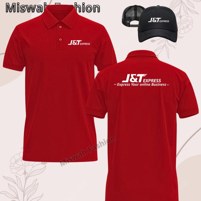 Topi Poloshirt Lengan Pendek JNT-EXPRES Quality Premium Baju Kaos polo Berkerah Pria Wanita Dewasa