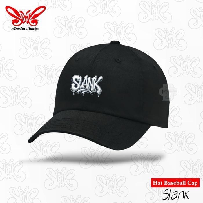 Topi Baseball Pria Wanita - Topi Baseball Slank Logo Liquid  -  Unisex Hitam Premium