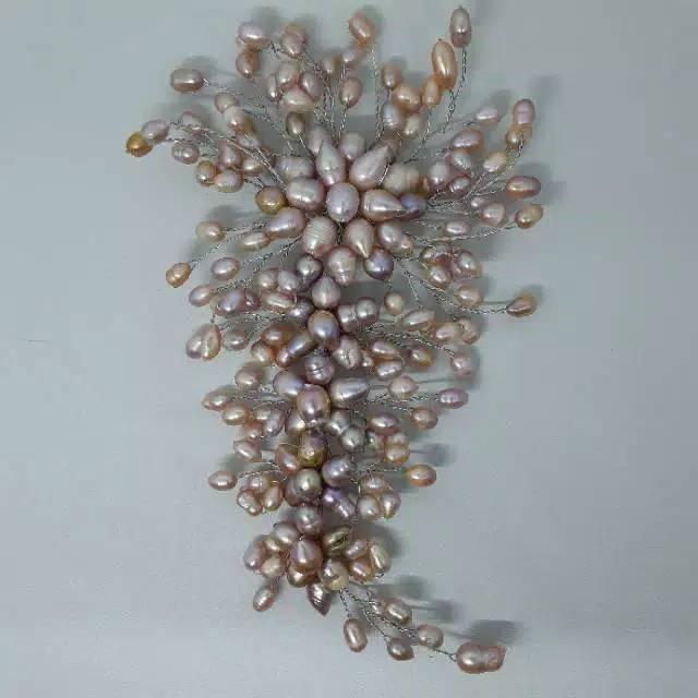 Bros besar mutiara cabang susun 4, bros kebaya handmade mutiara air tawar
