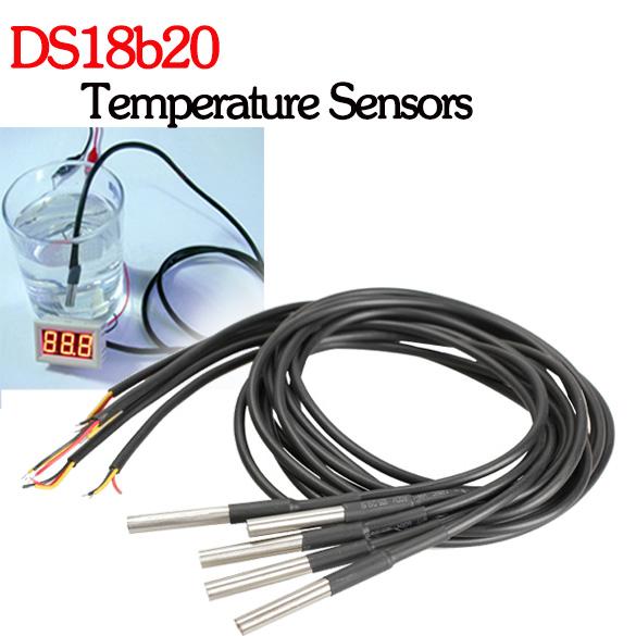 5pcs/lot DS1820 Temperature Sensors Stainless steel Waterproof