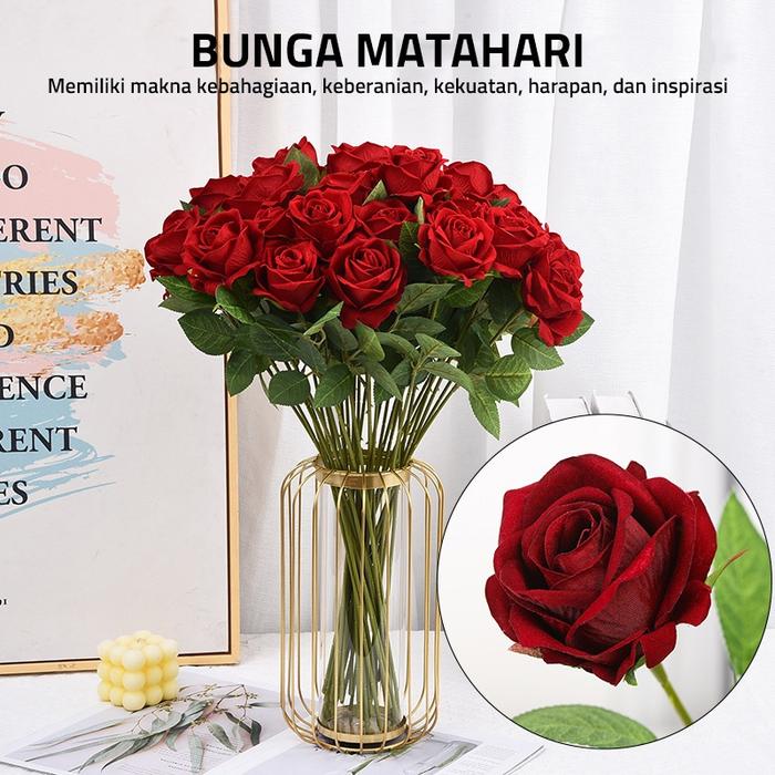 GM Bear Bunga Mawar Artificial P0583 - Bunga Mawar Palsu Bunga Mawar Plastik Artificial Flowers