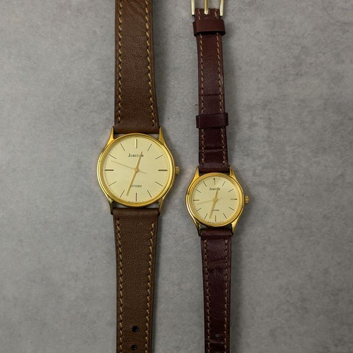 Vintage Citizen Quartz Junction Pair Watch or Jam Tangan Couple Citizen Vintage
