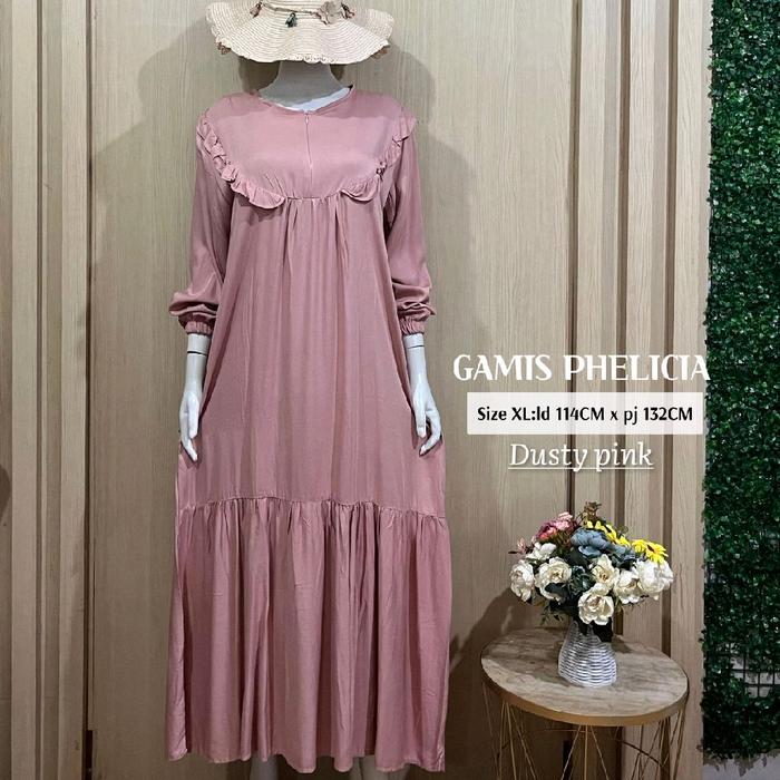 Gamis phelicia polos rayon