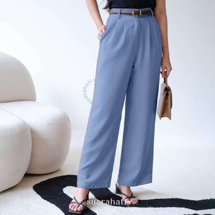[ SUARAHATI ] MEIRA PANTS - CELANA KULOT WANITA BAHAN FLOWY PREMIUM ADEM KASUAL ANTI KUSUT - Celana 