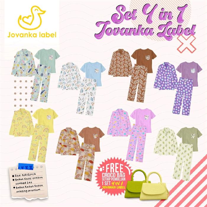 JOVANKA LABEL "4in1 SET JOVANKA LABELL 2 BAJU+CELANA+TAS"